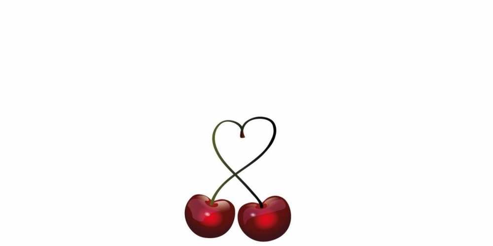 Открытка на каждый день с именем, Ласточка С днем Святого Валентина вишни сплелись как сердечко для девушки Прикольная открытка с пожеланием онлайн скачать бесплатно 