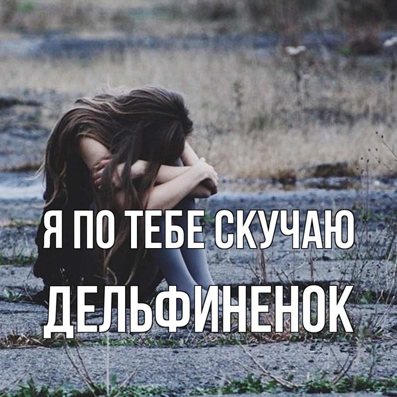 Картинка Я по тебе скучаю, дельфиненок