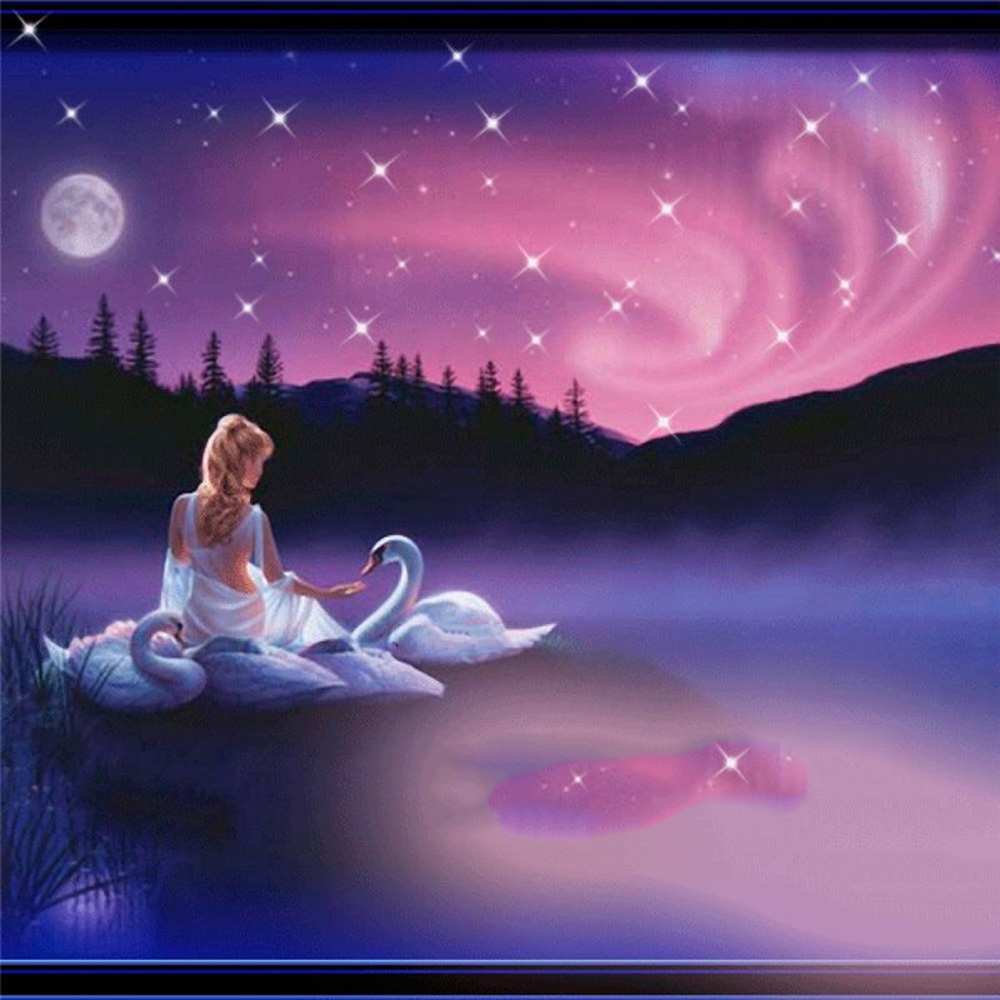 Открытка на каждый день с именем, Алмазик Спокойной ночи луна Прикольная открытка с пожеланием онлайн скачать бесплатно 