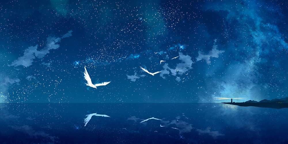 Открытка на каждый день с именем, Свин Спокойной ночи птицы летят на фоне ночного неба Прикольная открытка с пожеланием онлайн скачать бесплатно 