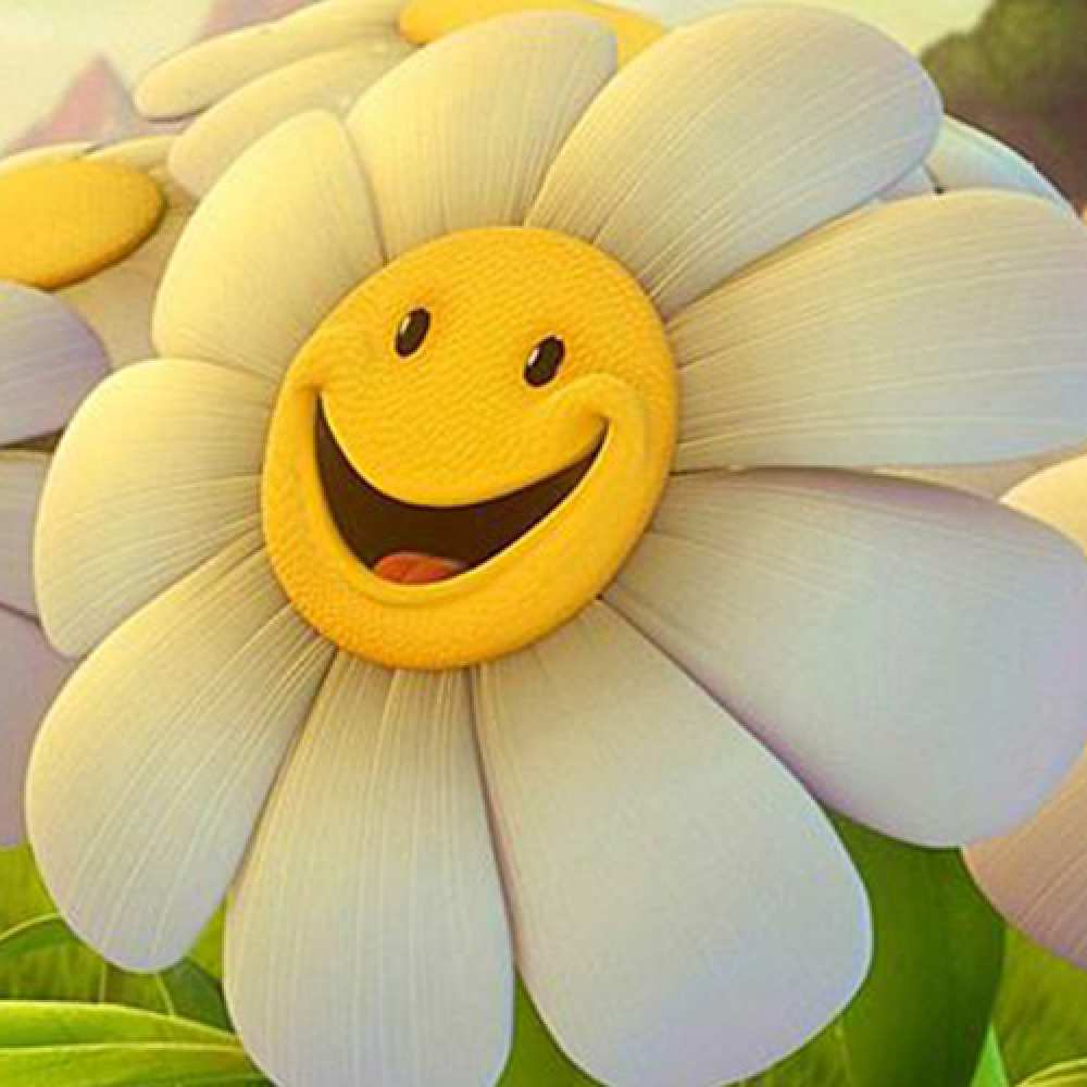 Открытка на каждый день с именем, Дебора Не грусти огромная улыбающаяся ромашуща Прикольная открытка с пожеланием онлайн скачать бесплатно 