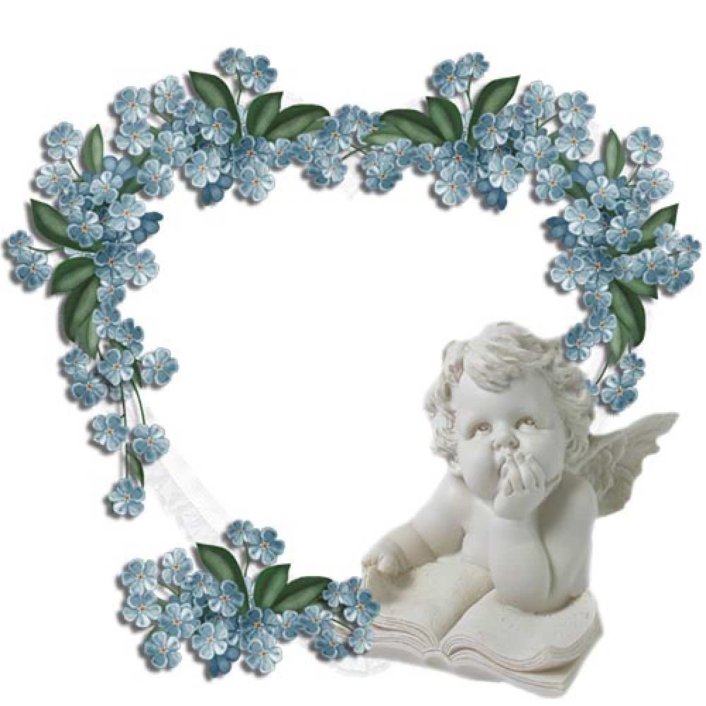 Открытка на каждый день с именем, Лев С днем ангела голубые цветы и мраморный ангел Прикольная открытка с пожеланием онлайн скачать бесплатно 