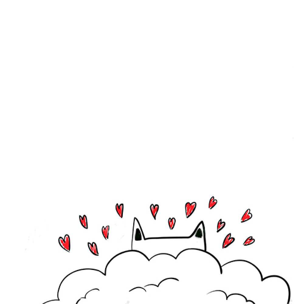 Открытка на каждый день с именем, Наиль Не грусти облако и ушки котика с сердечками Прикольная открытка с пожеланием онлайн скачать бесплатно 