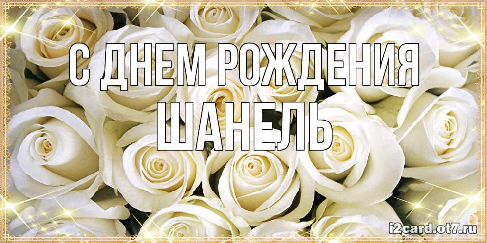Открытка на каждый день с именем, Шанель С днем рождения открытка с белыми розами. большой букет белых роз Прикольная открытка с пожеланием онлайн скачать бесплатно 