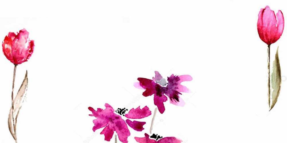 Открытка на каждый день с именем, Дюймовочка С днем рождения красные цветы нарисованные акварелью Прикольная открытка с пожеланием онлайн скачать бесплатно 