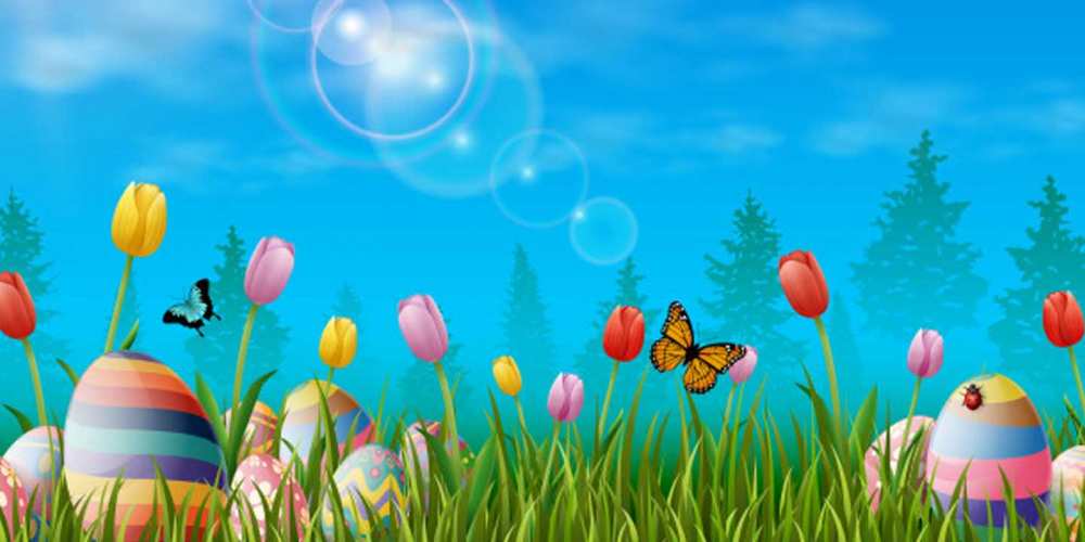 Открытка на каждый день с именем, Рената Хорошего настроения небо и тюльпаны с бабочкой Прикольная открытка с пожеланием онлайн скачать бесплатно 
