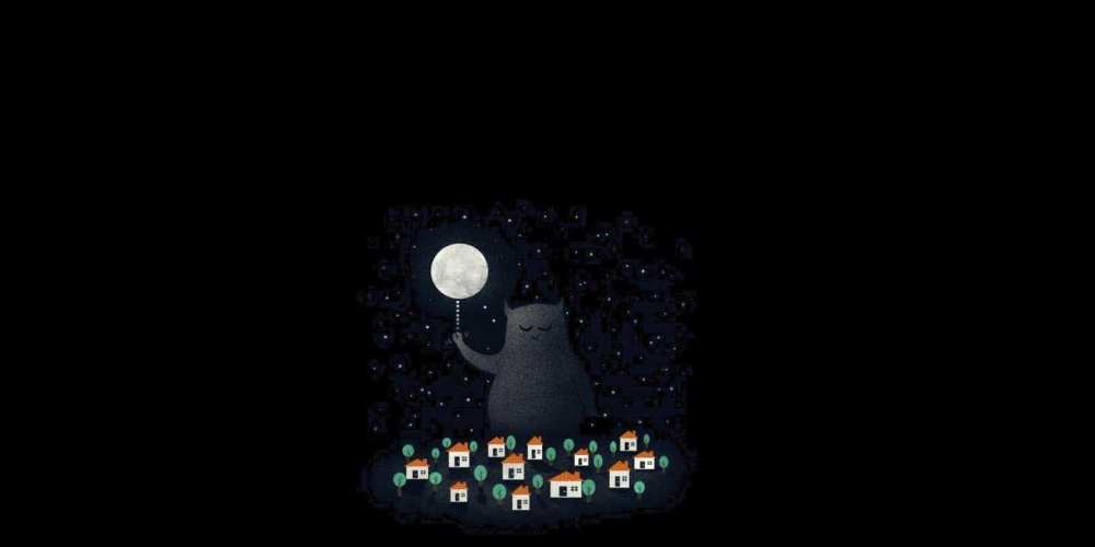 Открытка на каждый день с именем, Рушан Спокойной ночи кот,луна, ночь, звезды Прикольная открытка с пожеланием онлайн скачать бесплатно 