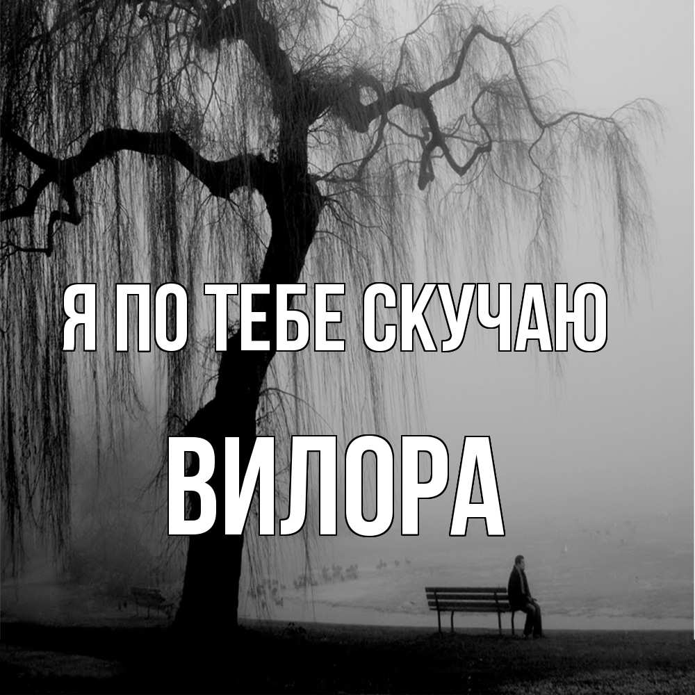 Открытка на каждый день с именем, Вилора Я по тебе скучаю лавочка под деревом я жду тебя Прикольная открытка с пожеланием онлайн скачать бесплатно 