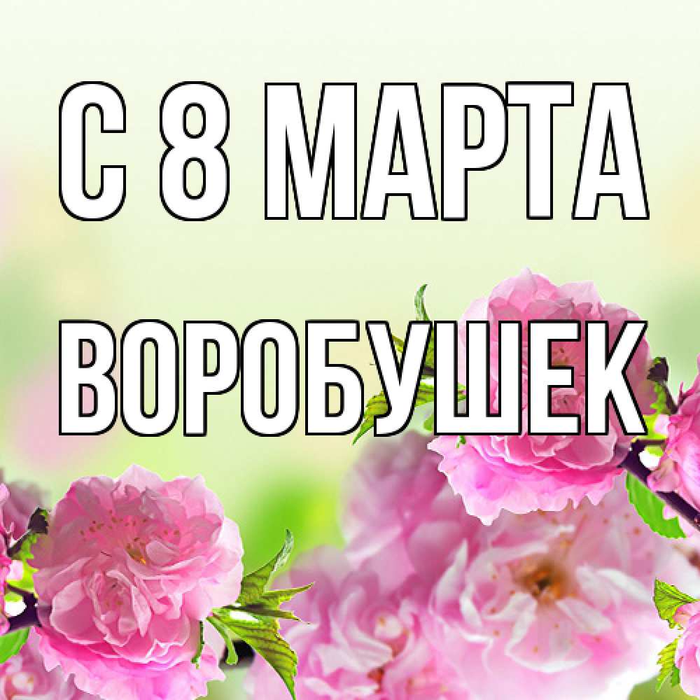 Открытка на каждый день с именем, Воробушек C 8 МАРТА цветы Прикольная открытка с пожеланием онлайн скачать бесплатно 