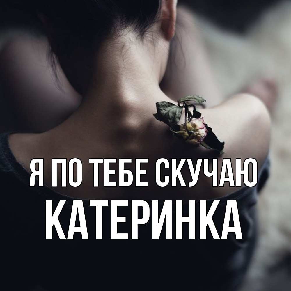Открытка на каждый день с именем, Катеринка Я по тебе скучаю засох цветок Прикольная открытка с пожеланием онлайн скачать бесплатно 
