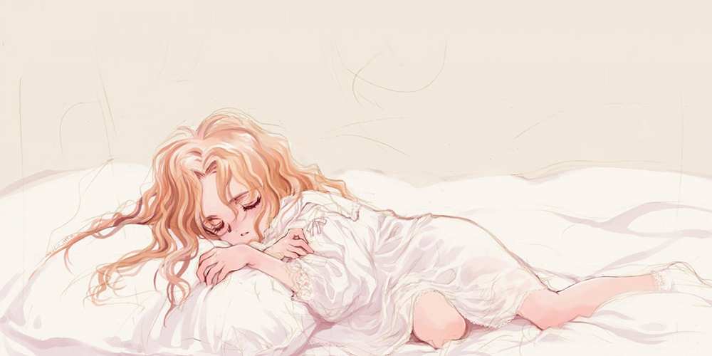 Открытка на каждый день с именем, Диодора Спокойной ночи рыжеволосая девочка в стиле аниме Прикольная открытка с пожеланием онлайн скачать бесплатно 