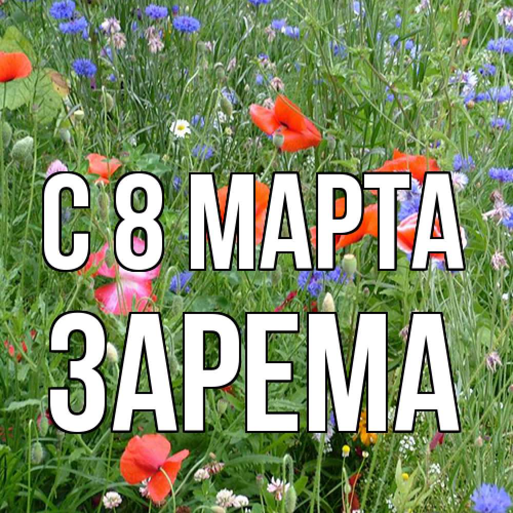 Открытка на каждый день с именем, Зарема C 8 МАРТА международный женский день 4 Прикольная открытка с пожеланием онлайн скачать бесплатно 