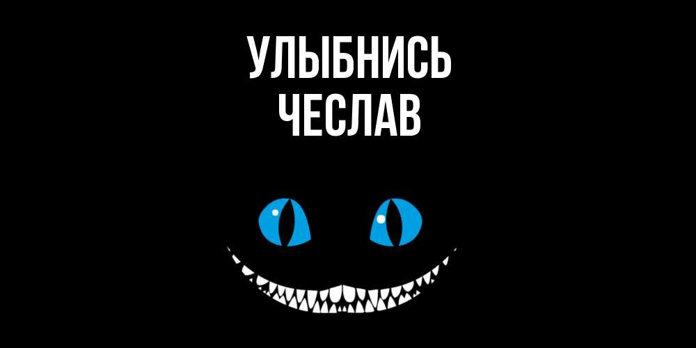 Открытка на каждый день с именем, Чеслав Улыбнись кот улыбается Прикольная открытка с пожеланием онлайн скачать бесплатно 