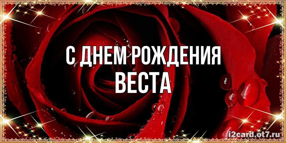 Открытка на каждый день с именем, Веста С днем рождения цветок в росе на день рождения Прикольная открытка с пожеланием онлайн скачать бесплатно 