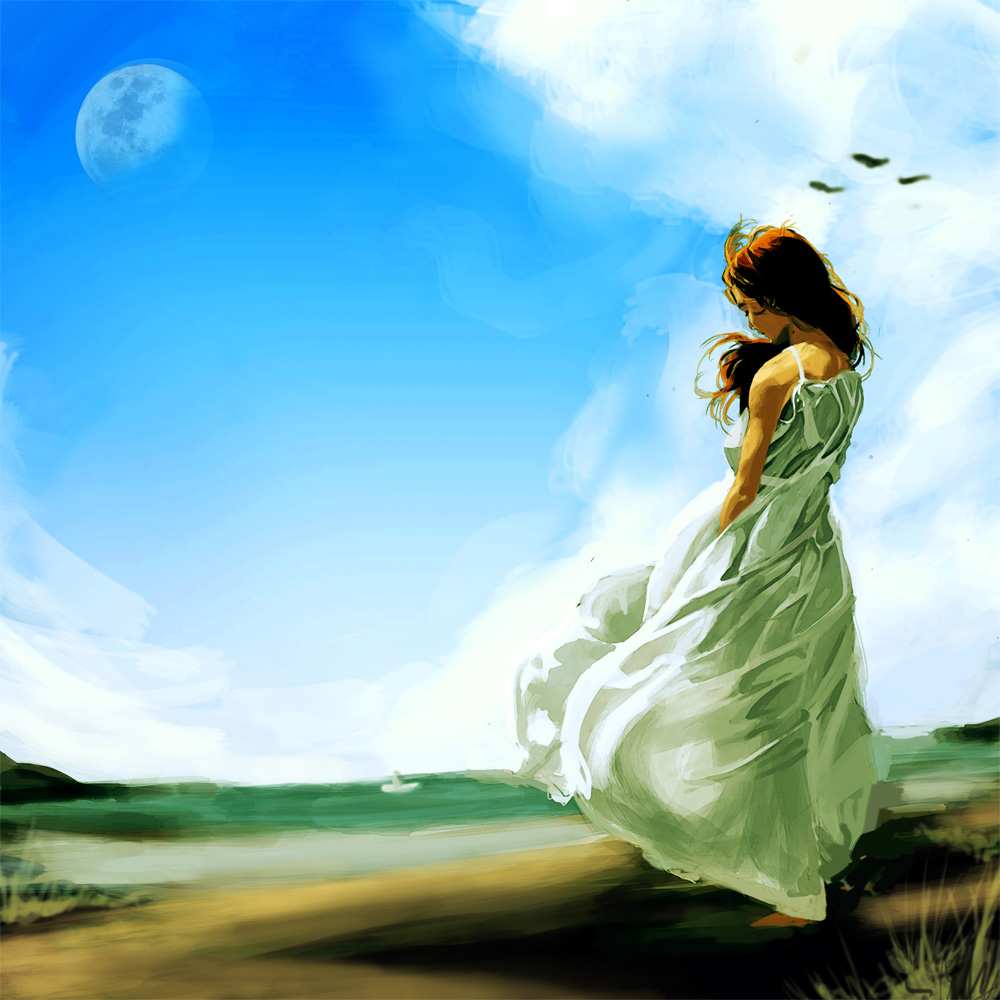 Открытка на каждый день с именем, Руслана Не грусти голубое небо и луна Прикольная открытка с пожеланием онлайн скачать бесплатно 