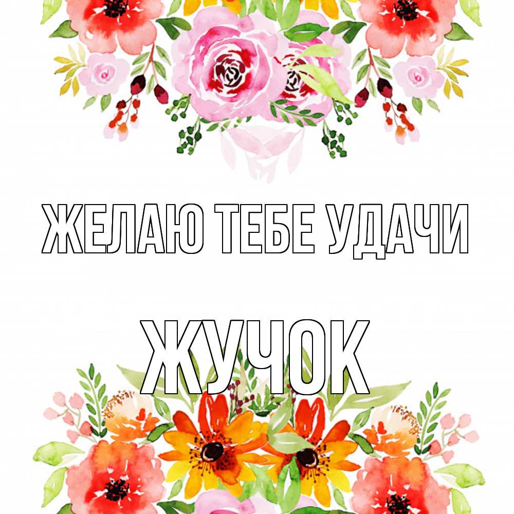 Открытка на каждый день с именем, жучок Желаю тебе удачи открытка с цветами акварелью Прикольная открытка с пожеланием онлайн скачать бесплатно 