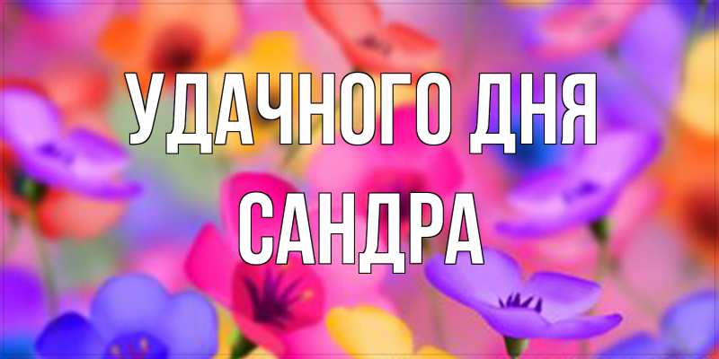 Открытка с именем, Сандра, Удачного дня