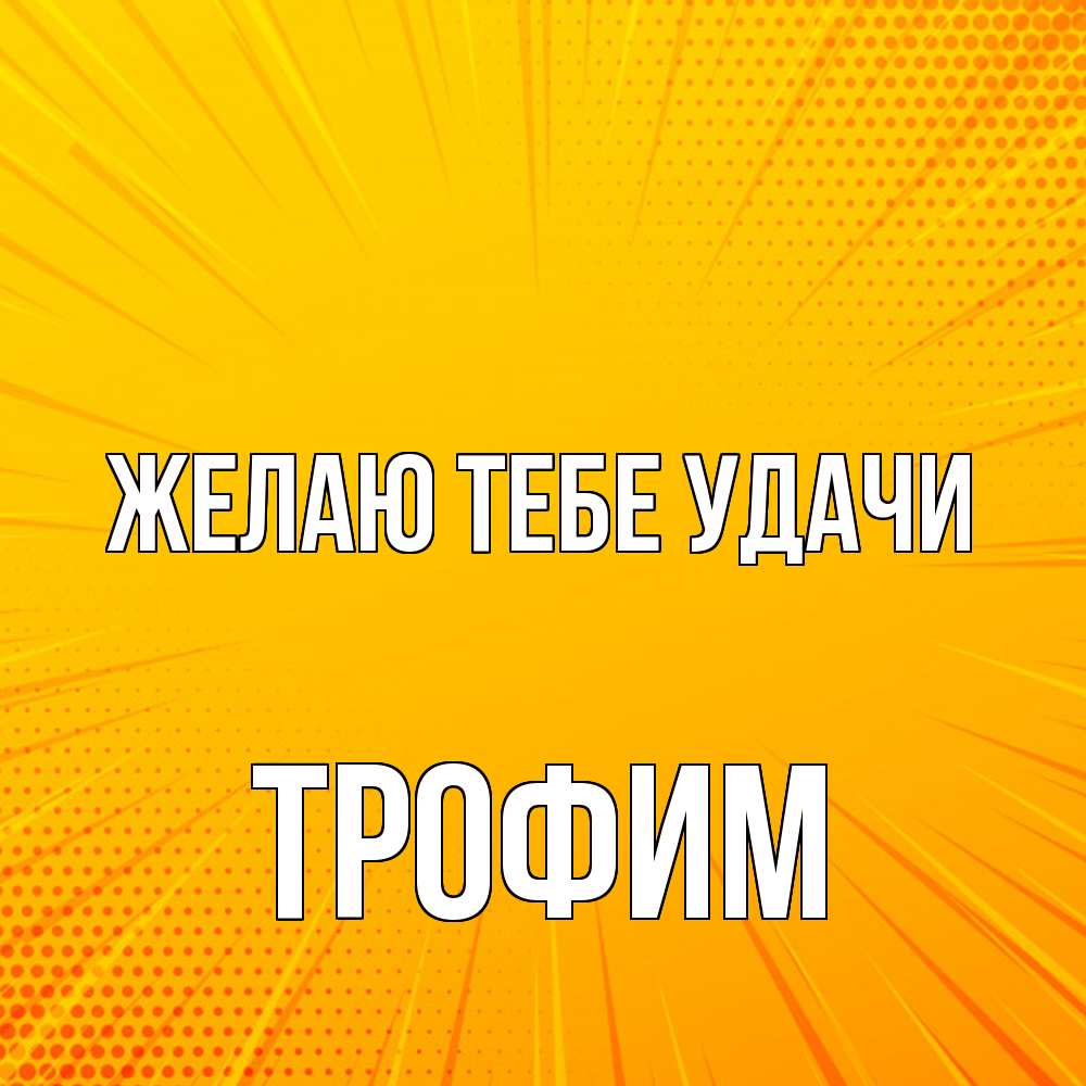 Открытка на каждый день с именем, Трофим Желаю тебе удачи фон Прикольная открытка с пожеланием онлайн скачать бесплатно 