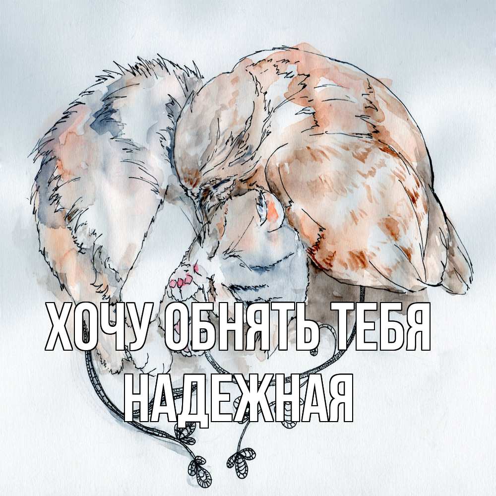 Открытка на каждый день с именем, надежная Хочу обнять тебя можно быть вместе даже когда очень разные Прикольная открытка с пожеланием онлайн скачать бесплатно 