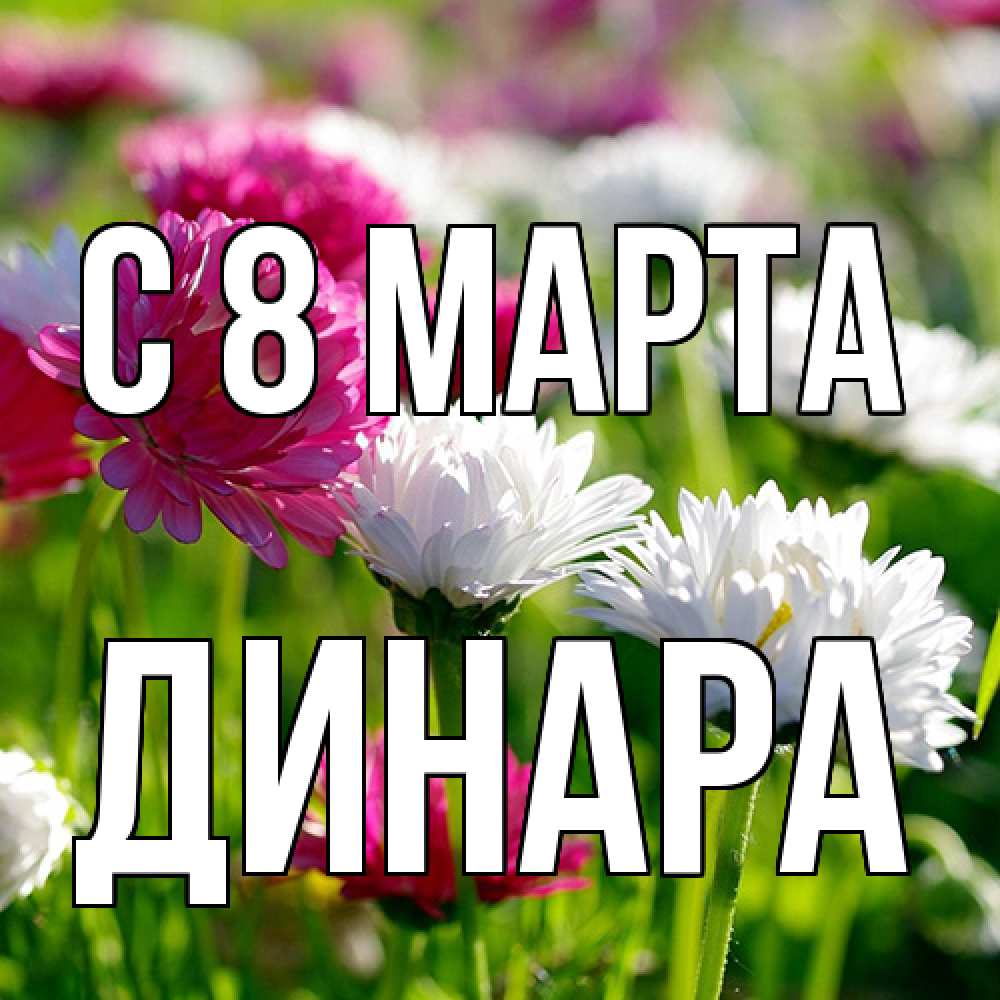 Открытка на каждый день с именем, Динара C 8 МАРТА международный женский день 1 Прикольная открытка с пожеланием онлайн скачать бесплатно 