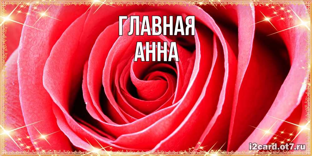 Открытка на каждый день с именем, Анна Главная розовая роза очень крупный бутон Прикольная открытка с пожеланием онлайн скачать бесплатно 