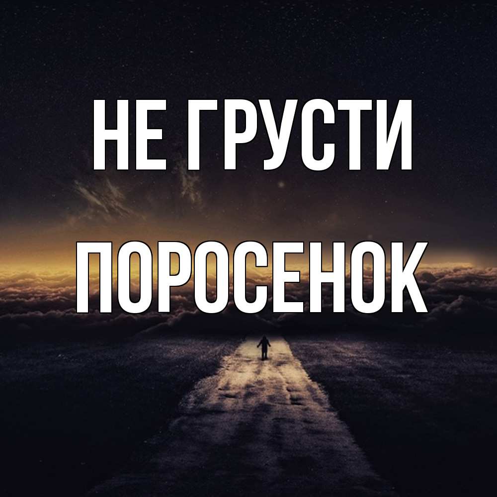 Открытка на каждый день с именем, Поросенок Не грусти дорога в никуда Прикольная открытка с пожеланием онлайн скачать бесплатно 