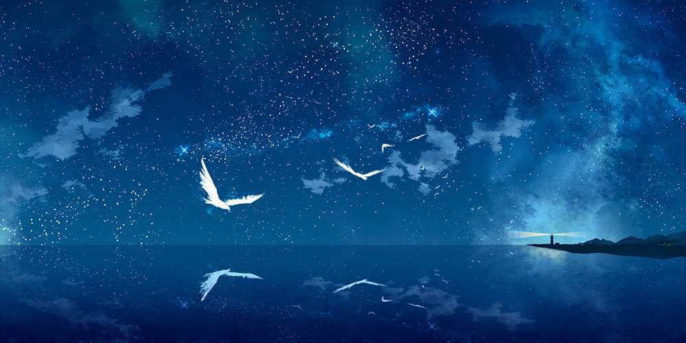 Открытка на каждый день с именем, Корней Спокойной ночи птицы летят на фоне ночного неба Прикольная открытка с пожеланием онлайн скачать бесплатно 
