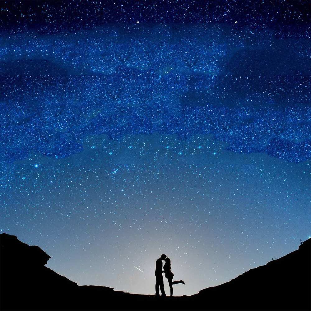 Открытка на каждый день с именем, Рустам Спокойной ночи звездное небо и люди Прикольная открытка с пожеланием онлайн скачать бесплатно 