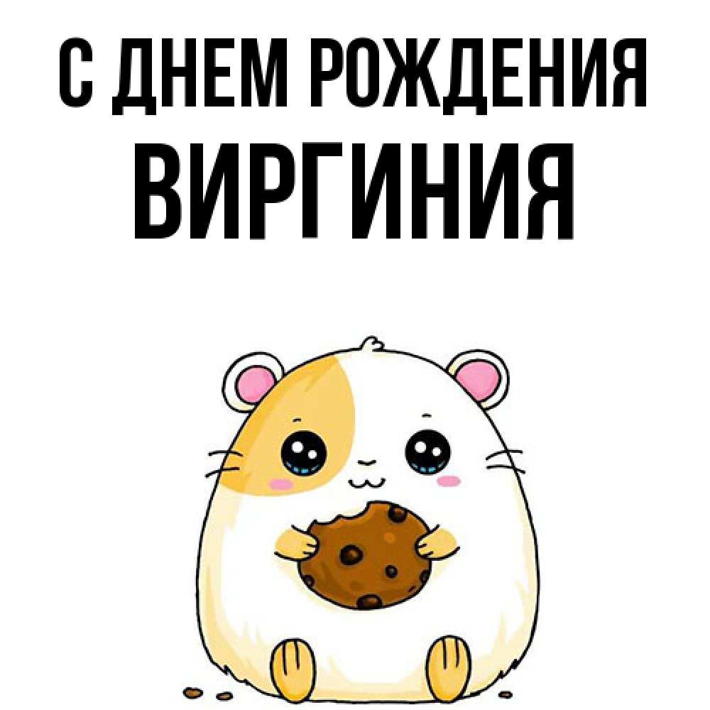 Открытка на каждый день с именем, Виргиния С днем рождения с днюхой Прикольная открытка с пожеланием онлайн скачать бесплатно 