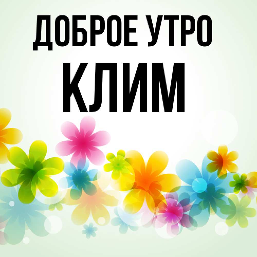 Открытка на каждый день с именем, Клим Доброе утро позитивные цветочки Прикольная открытка с пожеланием онлайн скачать бесплатно 