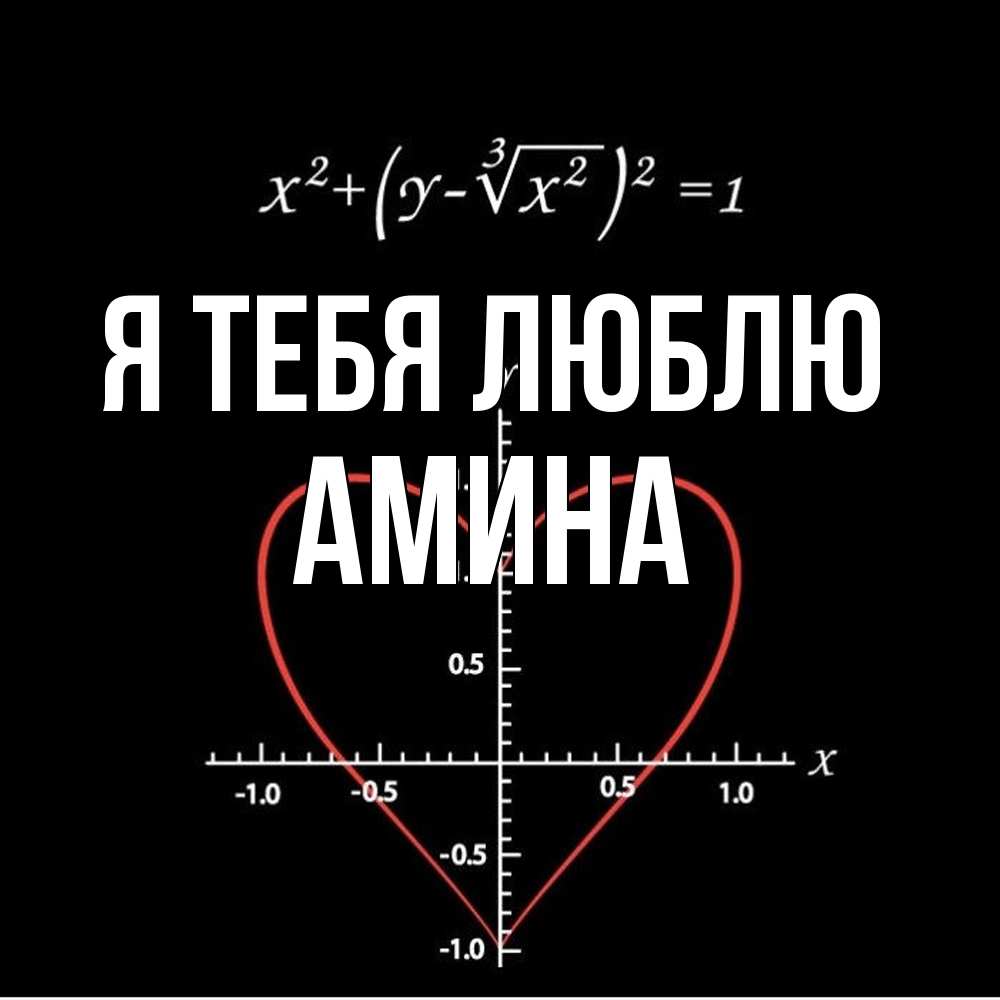 Открытка на каждый день с именем, Амина Я тебя люблю сердечная формула Прикольная открытка с пожеланием онлайн скачать бесплатно 