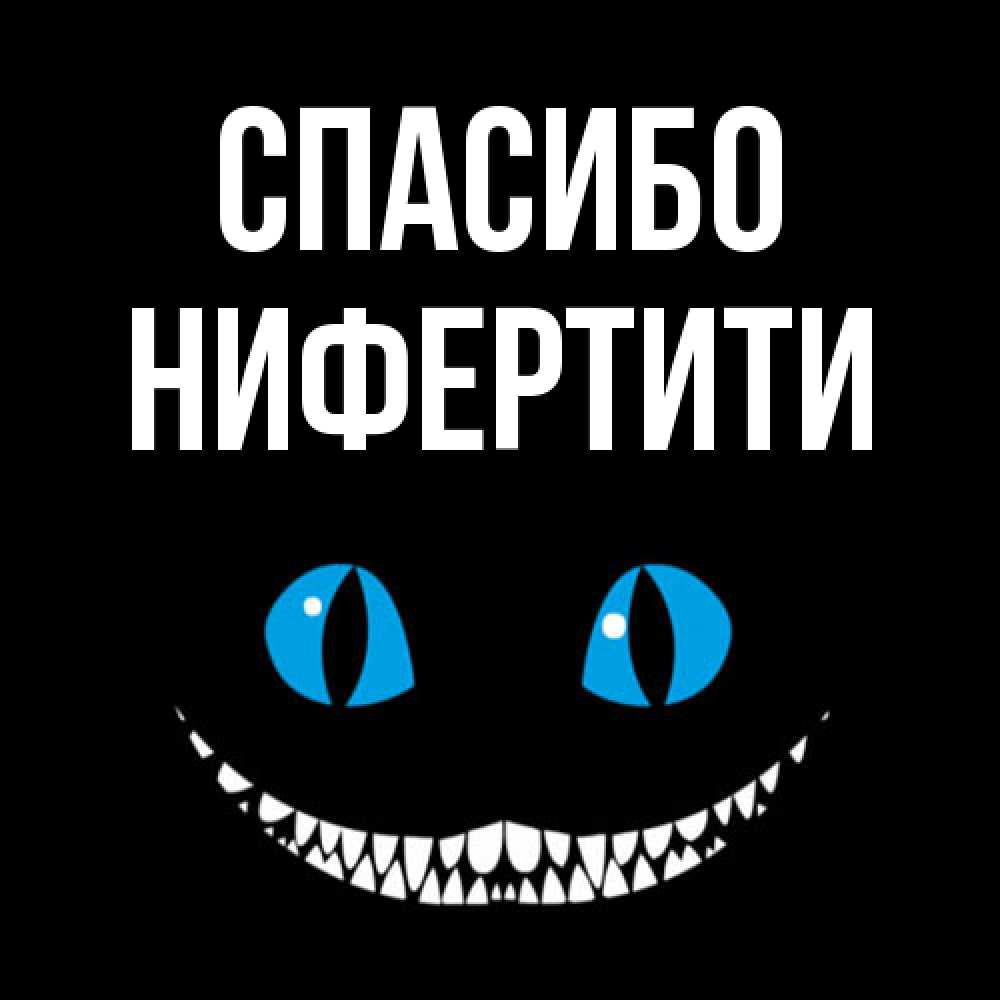 Открытка на каждый день с именем, Нифертити Спасибо благодарю от чеширика Прикольная открытка с пожеланием онлайн скачать бесплатно 