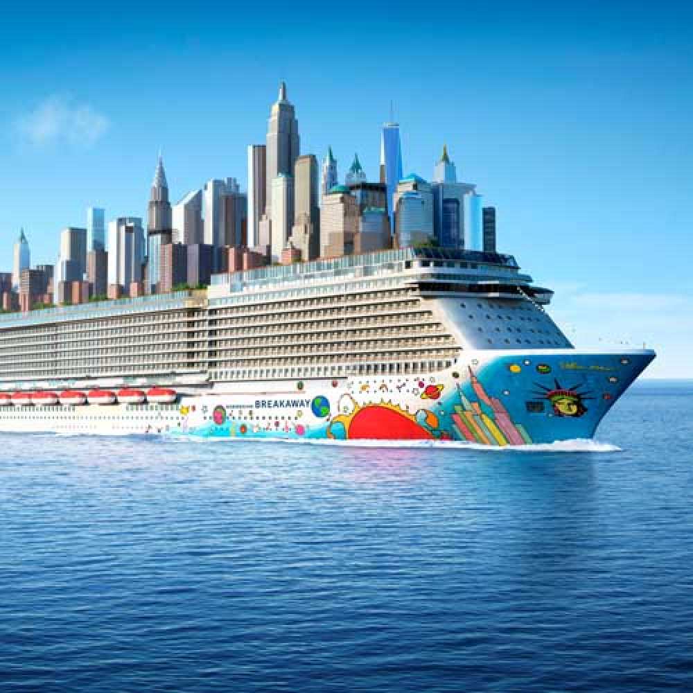 Открытка на каждый день с именем, Станимир Счастливого пути круизный лайнер с небоскребами Прикольная открытка с пожеланием онлайн скачать бесплатно 