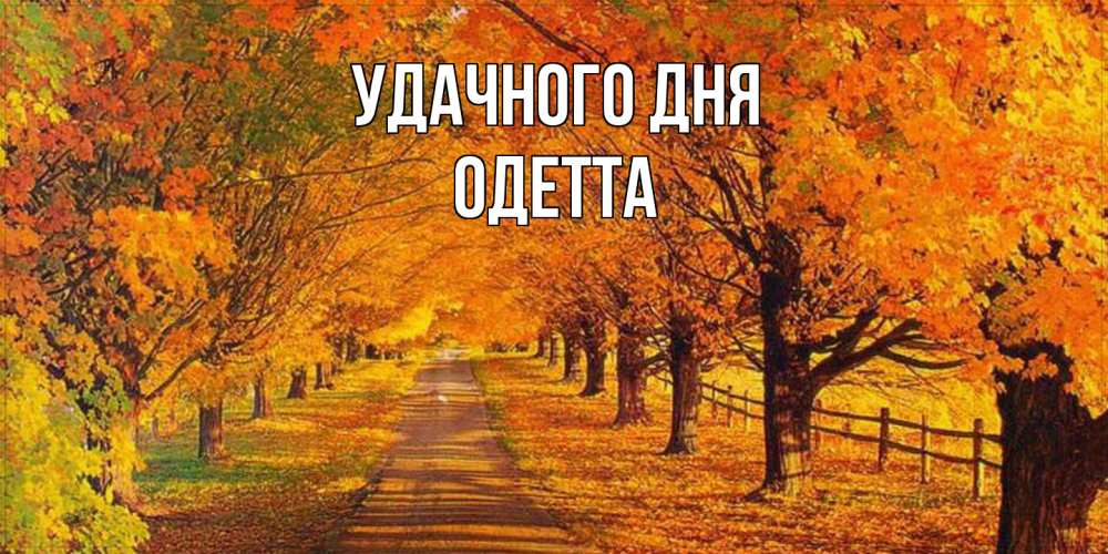 Открытка на каждый день с именем, Одетта Удачного дня деревья с осенними листьями Прикольная открытка с пожеланием онлайн скачать бесплатно 