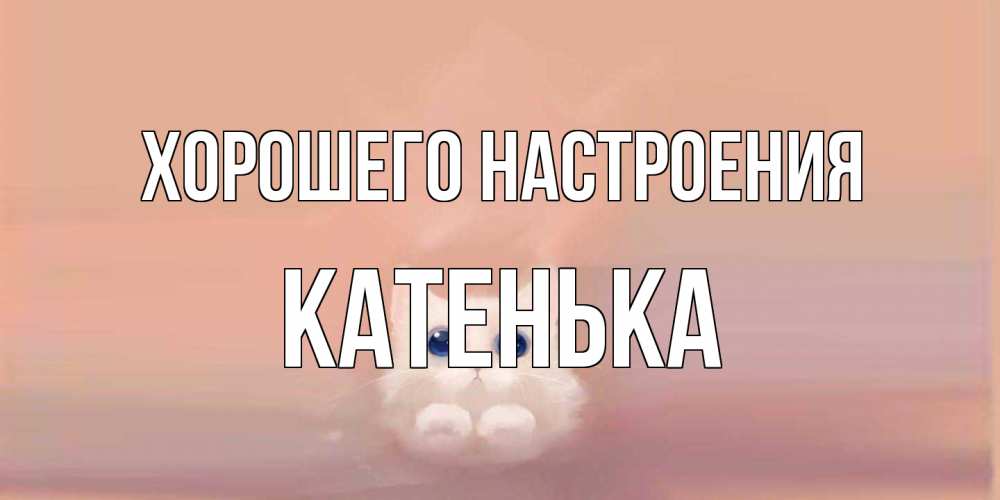 Открытка на каждый день с именем, Катенька Хорошего настроения кошка Прикольная открытка с пожеланием онлайн скачать бесплатно 