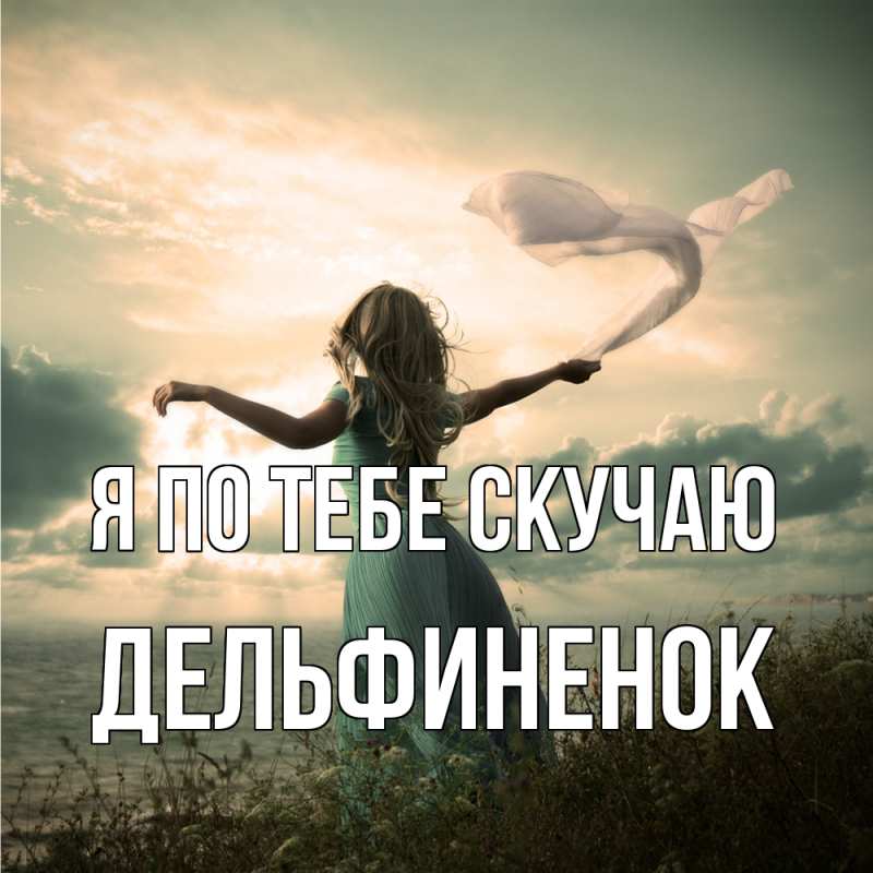Картинка Я по тебе скучаю, дельфиненок