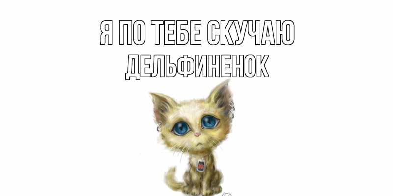 Картинка Я по тебе скучаю, дельфиненок