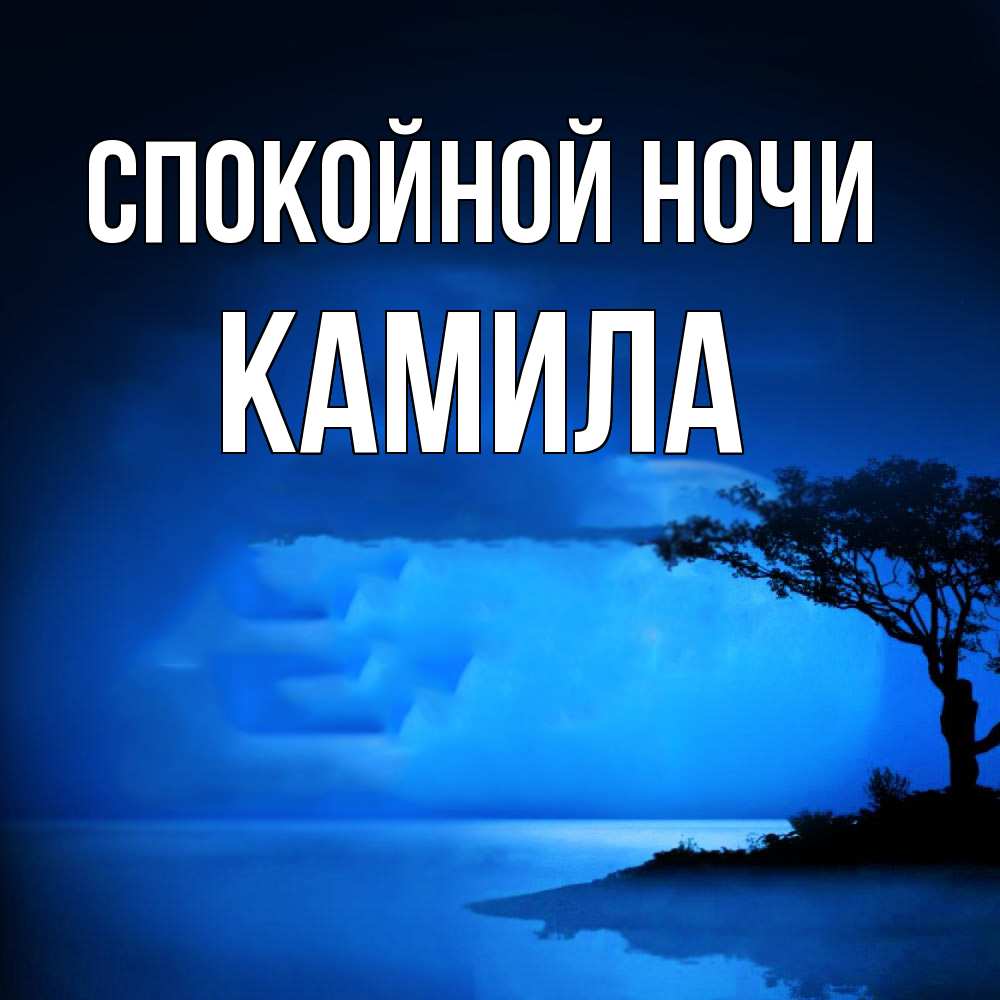 Открытка на каждый день с именем, Камила Спокойной ночи ночное побережье Прикольная открытка с пожеланием онлайн скачать бесплатно 