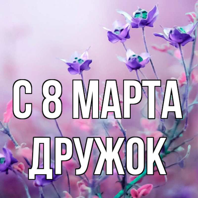 Открытка с именем, Дружок, C 8 МАРТА