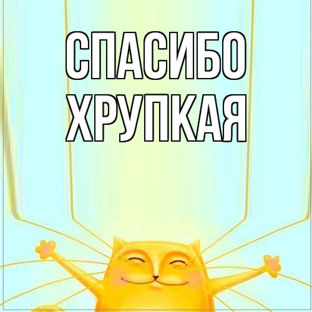 Открытка на каждый день с именем, Хрупкая Спасибо кот с усами благодарит Прикольная открытка с пожеланием онлайн скачать бесплатно 