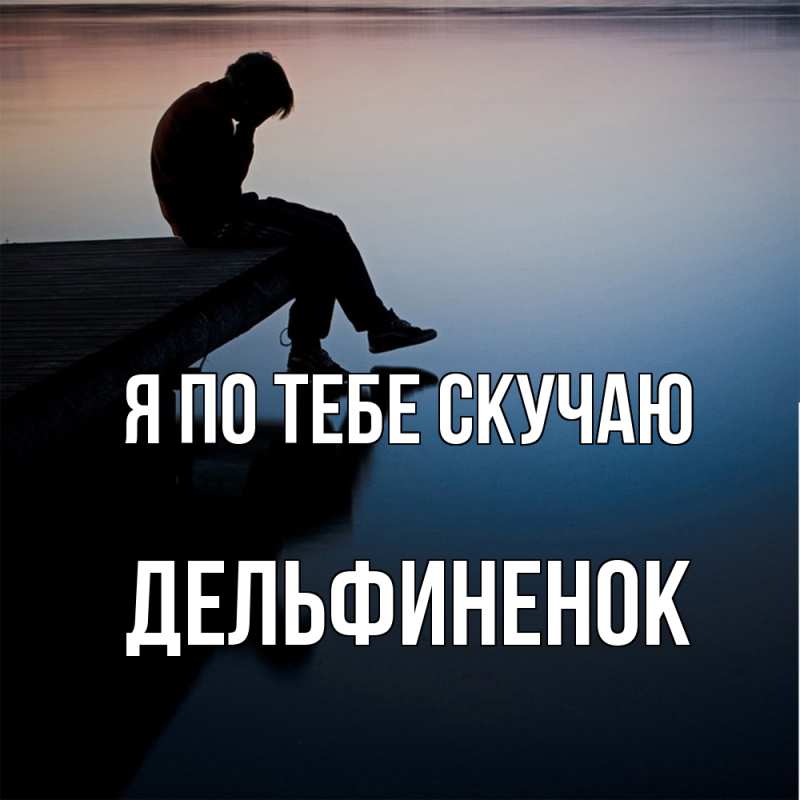 Картинка Я по тебе скучаю, дельфиненок