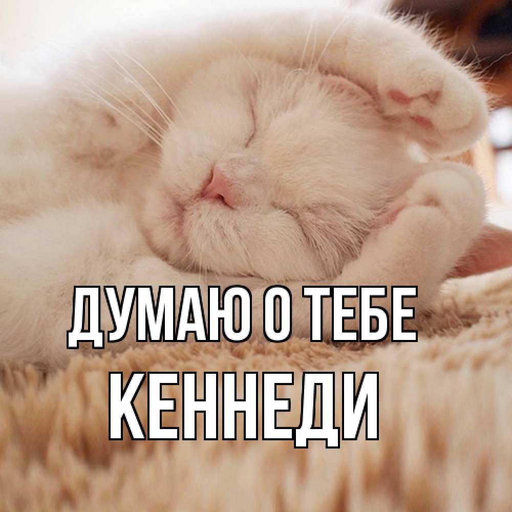 Открытка на каждый день с именем, Кеннеди Думаю о тебе для любимой девушки милота Прикольная открытка с пожеланием онлайн скачать бесплатно 