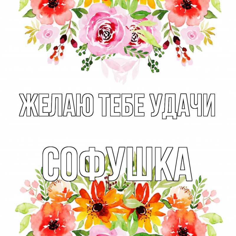 Картинка Желаю тебе удачи, Софушка