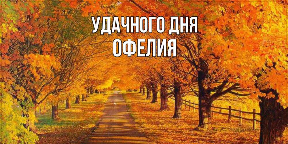 Открытка на каждый день с именем, Офелия Удачного дня деревья с осенними листьями Прикольная открытка с пожеланием онлайн скачать бесплатно 