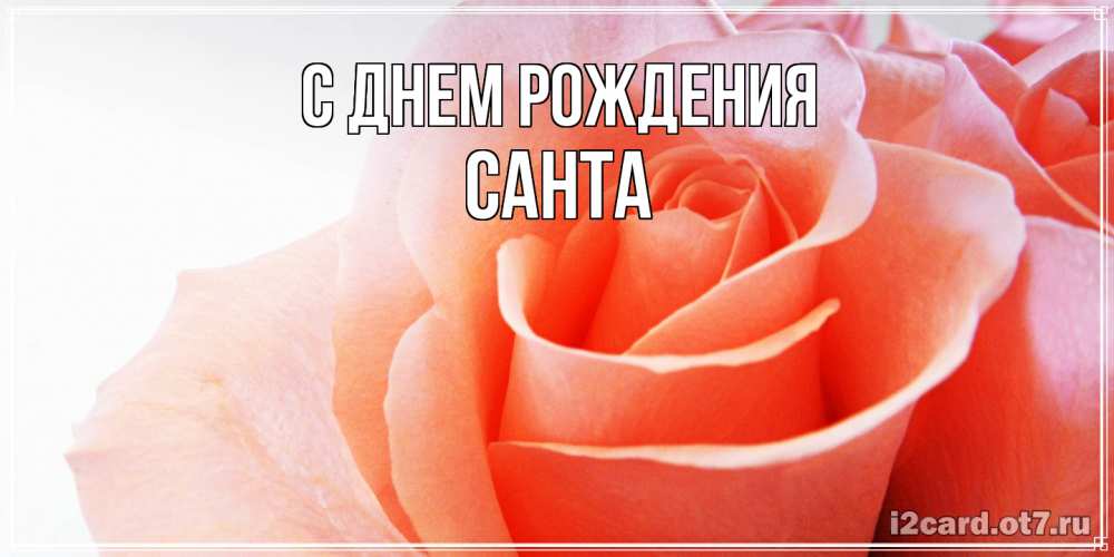 Открытка на каждый день с именем, Санта С днем рождения розы для поздравления с днем рождения Прикольная открытка с пожеланием онлайн скачать бесплатно 