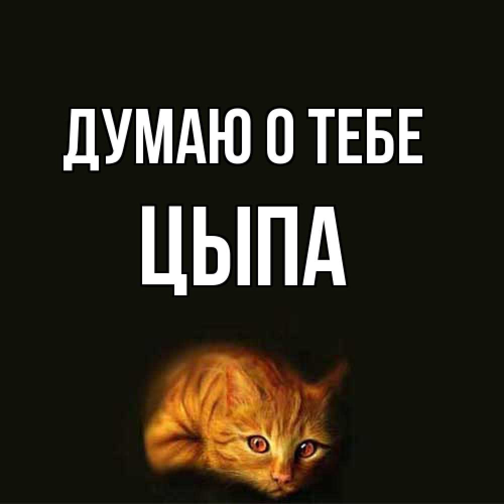 Открытка на каждый день с именем, Цыпа Думаю о тебе рыжий Прикольная открытка с пожеланием онлайн скачать бесплатно 
