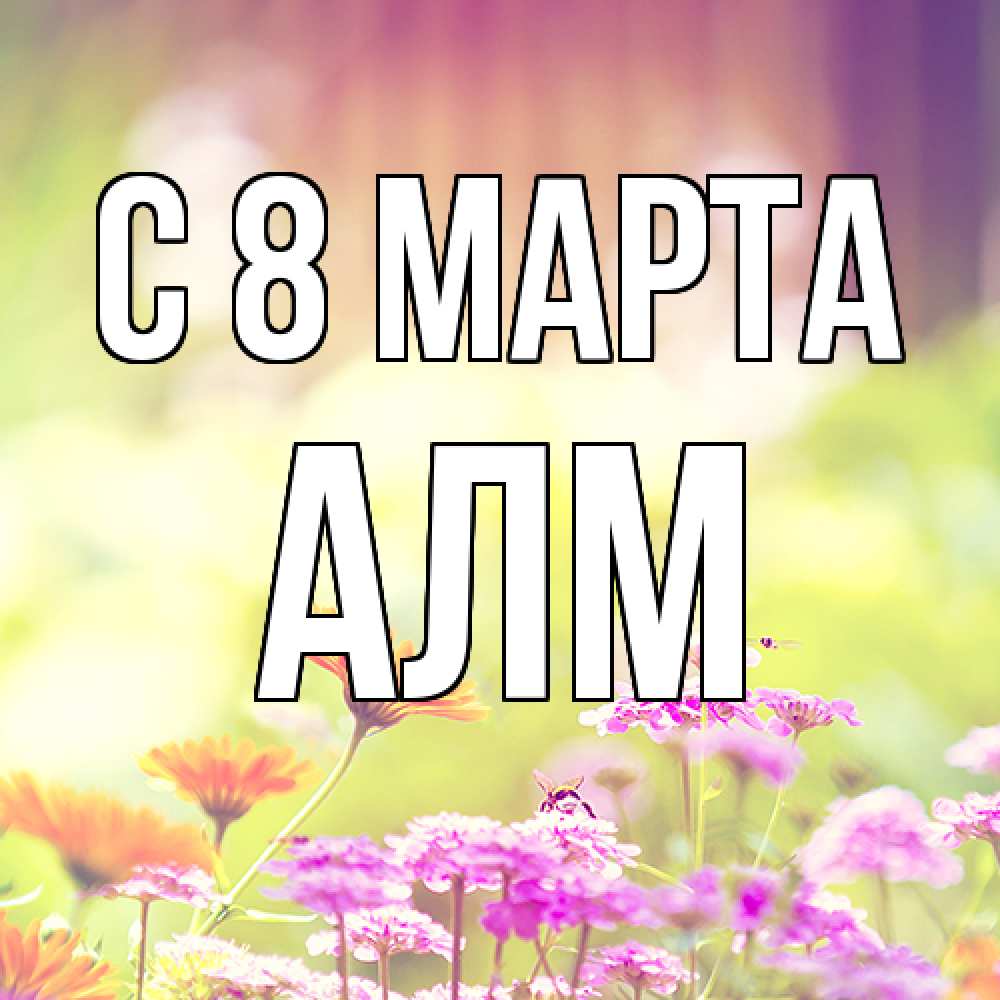 Открытка на каждый день с именем, Алм C 8 МАРТА цветы весна Прикольная открытка с пожеланием онлайн скачать бесплатно 