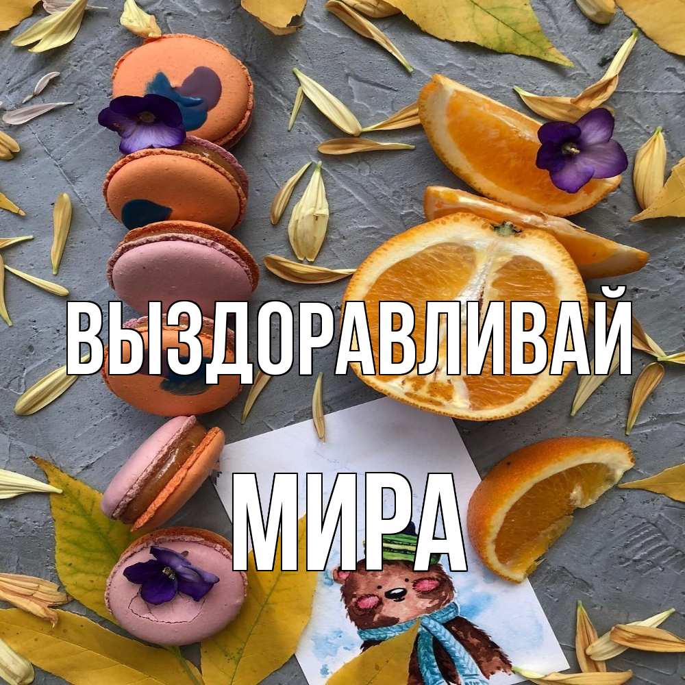 Открытка на каждый день с именем, Мира Выздоравливай не болейте Прикольная открытка с пожеланием онлайн скачать бесплатно 