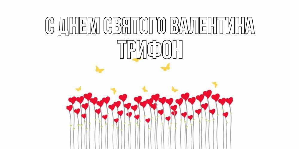 Открытка на каждый день с именем, Трифон С днем Святого Валентина шары много на палочках Прикольная открытка с пожеланием онлайн скачать бесплатно 