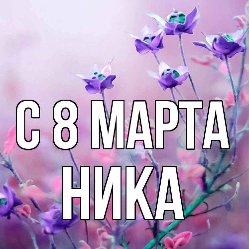 Открытка на каждый день с именем, Ника C 8 МАРТА международный женский день 2 Прикольная открытка с пожеланием онлайн скачать бесплатно 